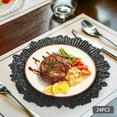 thumbnail image 1 of 24pcs 12.6-Inch Charger Plates Round Reef Plate Tableware for Wedding Party Black, 1 of 12
