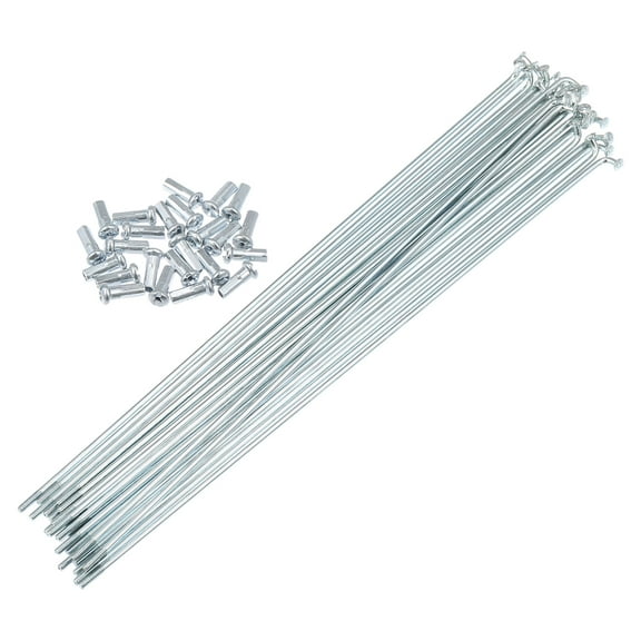 24pcs 13G J Bend Bicycle Galvanized Spokes 230mm 9.06" Cycle Spokes with Nipples for Mountain Bike MTB