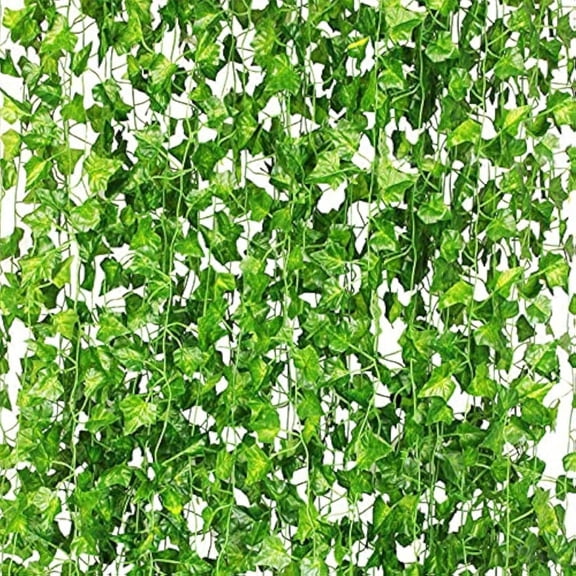 24pcs 168ft Artificial Ivy Fake Vines, Ivy Garland Greenery Garland Fake Hanging Plants Vines Aesthetic Green Leaves for Bedroom Wedding Party Garden Wall Room Decor