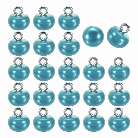 24pcs 16L Round Faux Pearl Buttons 10mm 3/8" Half Ball Dome Metal Shank Sewing Buttons Replacement DIY Small Button for Clothing Bridal Wedding Dress DIY Crafts, Dark Blue
