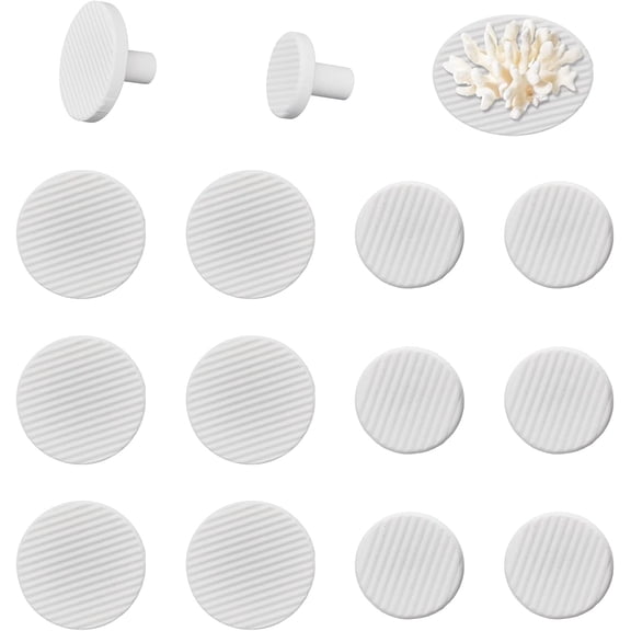 24pcs 2 style Porcelain Coralline Coral Frag Tiles Aquarium Coral Rack Support Bracket Flat Round White 22.5~38x19~20mm 12pcs/style