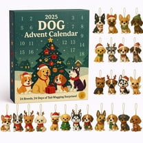 24pcs 2025 Dog Advent Calendar - 24 Set Christmas Countdown Calendar with Dog Toys, Festive Holiday Gift for Dog Owners, Perfect for Pet Lovers to Celebrate Christmas Countdown, Green