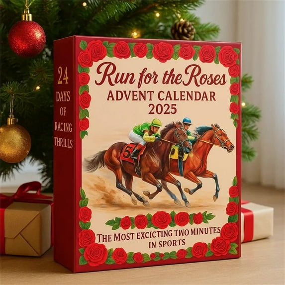 24pcs 2026 Running for Roses Advent Calendar - 24-Day Christmas Countdown Calendar With Surprises, Durable Packaging & Collectible Elements for Home Living Room & Festive Displays, 10.24*7.09in