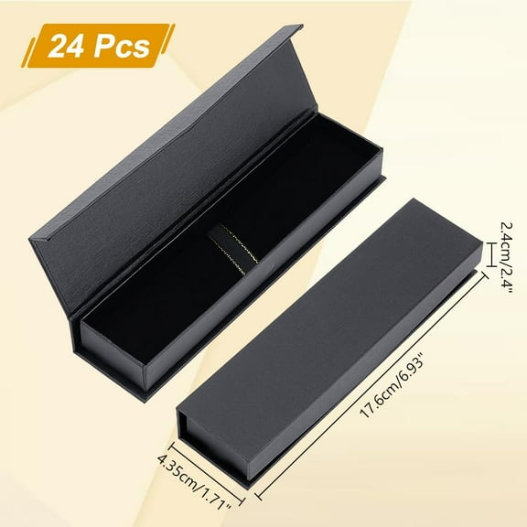 24pcs 24 pcs Pen Gift boxes 6.93x1.71x0.94 Inch Cardboard Pen Cases Rectangle Empty Pencil box Pen Packaging box for Ballpoint Business Birthday Office Supplies Black