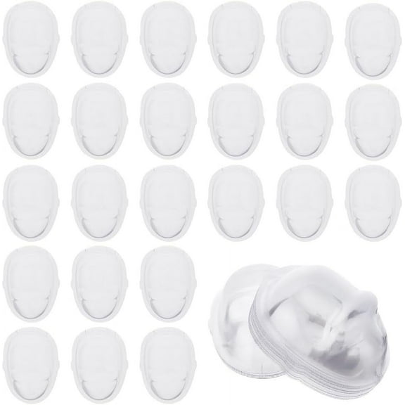 24pcs 24Pcs 60cm Doll Making Kit Clear Dolls Makeup Protector Transparent Dolls Face Cover Doll Head Protector for DIY Crafting Accessories