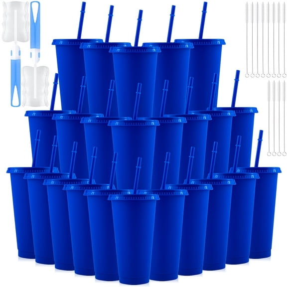 24pcs 24oz PP Outdoor Water Cups, Durable & Easy to Clean, Perfect for Drinks, Juice, Cold Beverages & Milk, Essential for Travel, Camping & Hiking, Ideal Gift Set for Easter