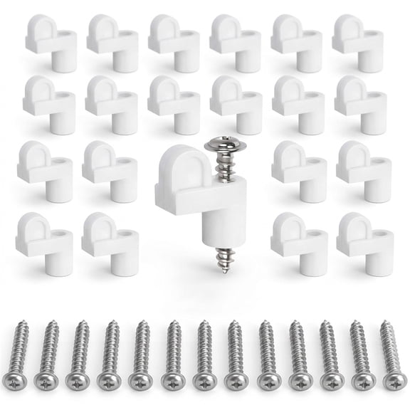 24pcs 3/8 in Nylon Window Screen Clip, White Offset Fastener Clips, Artrylin Storm Window Clips for Fastens Window Screens, Screen Door Clips
