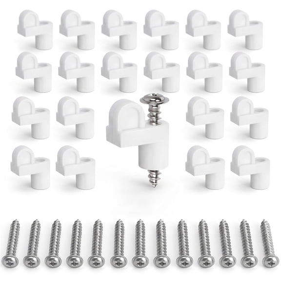 24pcs 3/8 in Nylon Window Screen Clip, White Offset Fastener Clips, XISELI Storm Window Clips for Fastens Window Screens, Screen Door Clips