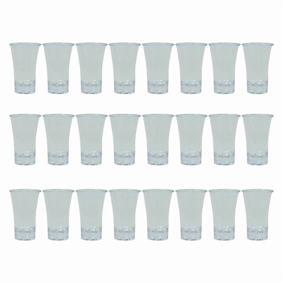 24pcs 30ml Polystyrene Shot Glasses for Spirits, Cocktails, Multicolored Ombre Design Transparent