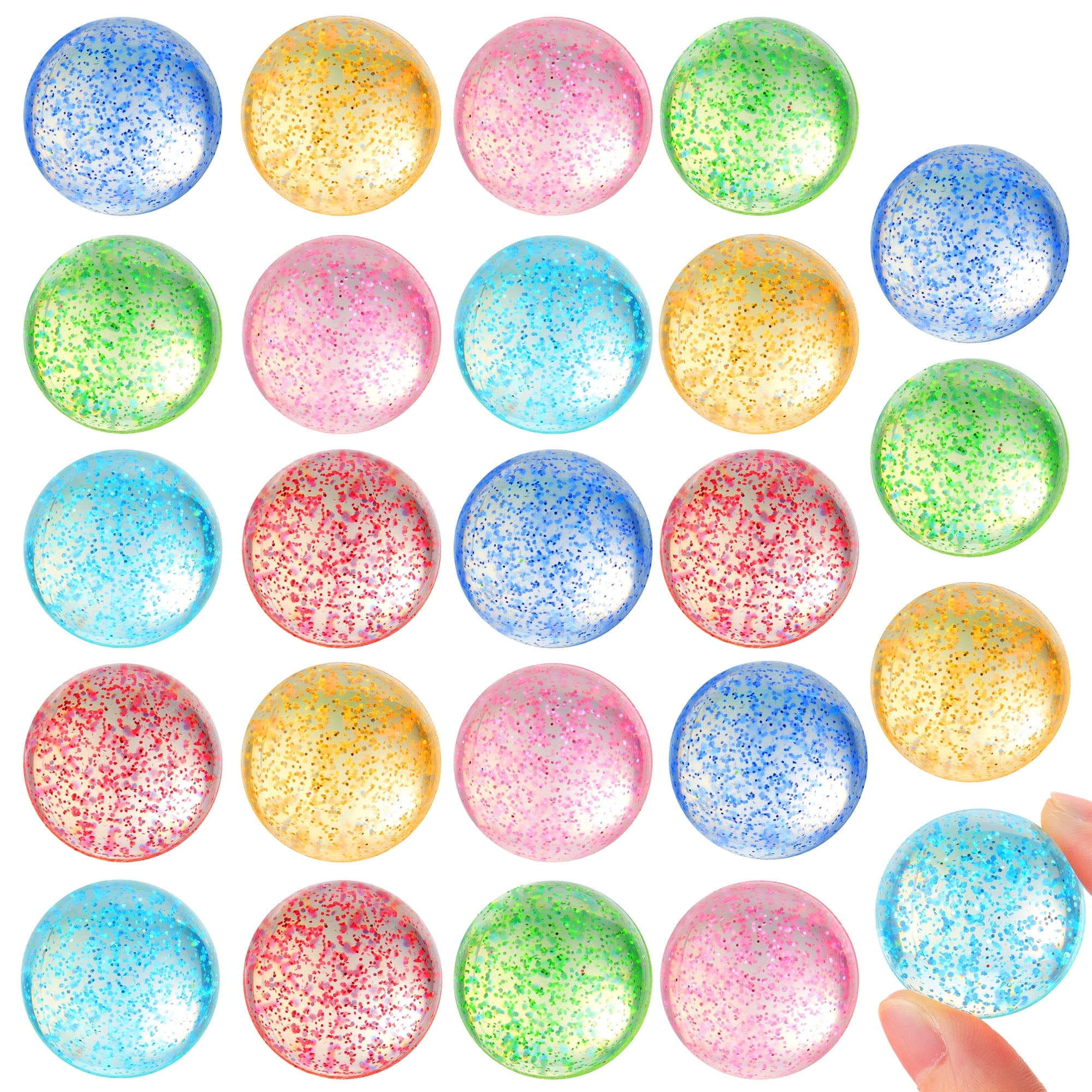 Joyfy 24 Pcs Glitter Bouncing Balls For Kids Party Favors 6 Styles 32mm joyfy-24-pcs-glitter-bouncing-balls-for-kids-party-favors-6-styles-32mm