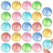 Joyfy 24 Pcs Glitter Bouncing Balls for Kids Party Favors 6 Styles 32mm Assorted Bouncy Balls with Storage Bag, Small Gift for Prize Box Toys, Pinata Stuffers
