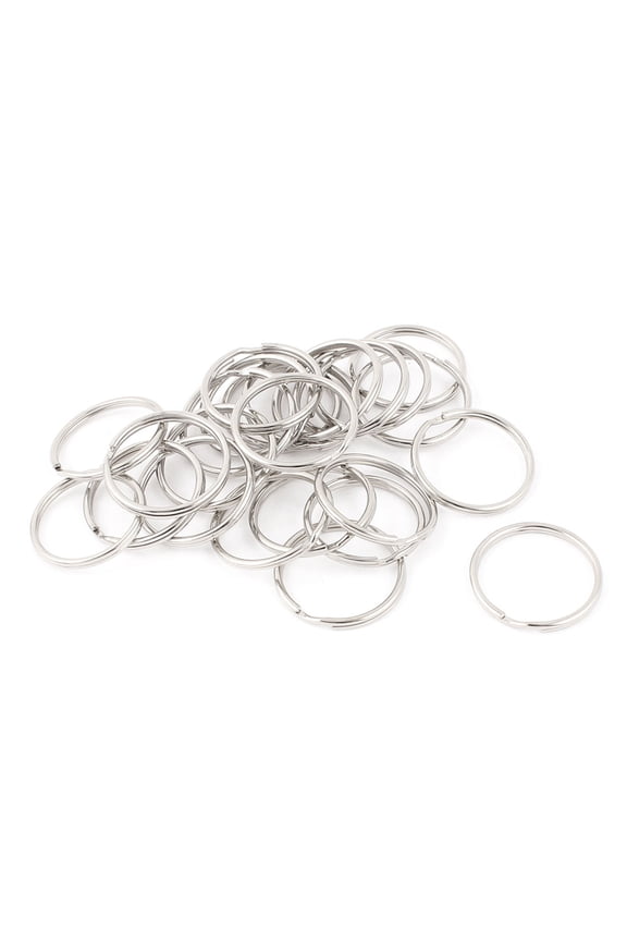 24pcs 3cm Dia Metal Double Loop Split Ring Key Holder Hanging Keyring Keychain