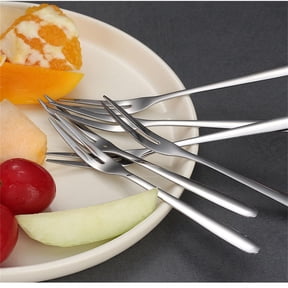 24pcs 5.1" Stainless Steel Mini Dessert Forks Small Fruit Cake Tasting Forks Appetizer Forks for Party Wedding & Restaurant Silver