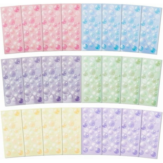 24pcs 6 Styles Deco Stickers Colorful Stickers Glitter Deco Stickers 2.8x6.6 Inch 3D Stickers Sticker
