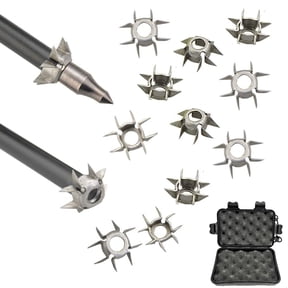 24pcs 8 Paw Judo Blunt Tip 25 Grain Archery Arrow Heads with Box Hunting Small Game Broadheads