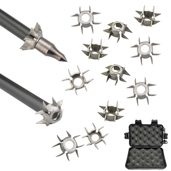 24pcs 8 Paw Judo Blunt Tip 25 Grain Archery Arrow Heads with Box Hunting Small Game Broadheads