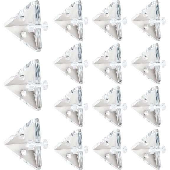 24pcs Acrylic Corner Bracket, Clear 3-Hole Right Angle Joint Brace Brackets with Transparent Mounting Screws for Reinforcement Connecting Acrylic Plate/21*21MM