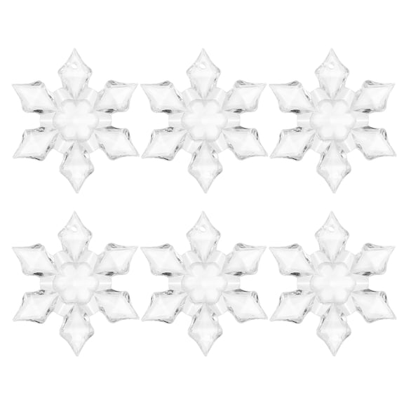 HOMEMAXS 24pcs White Acrylic Snowflake Pendant for Decoration Craft Christmas Tree Ornaments