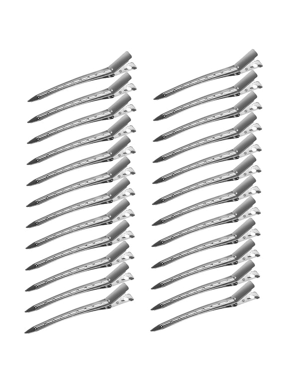 24pcs Alligator Hair Clips, EEEkit Silver Metal Hair Sectioning Clips for Women Girls, Duck Bill Clips for Styling, 3.5''