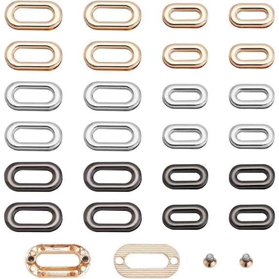 24pcs Alloy Screw-in Grommet Eyelets 3 Color Metal Together Eyelets ...