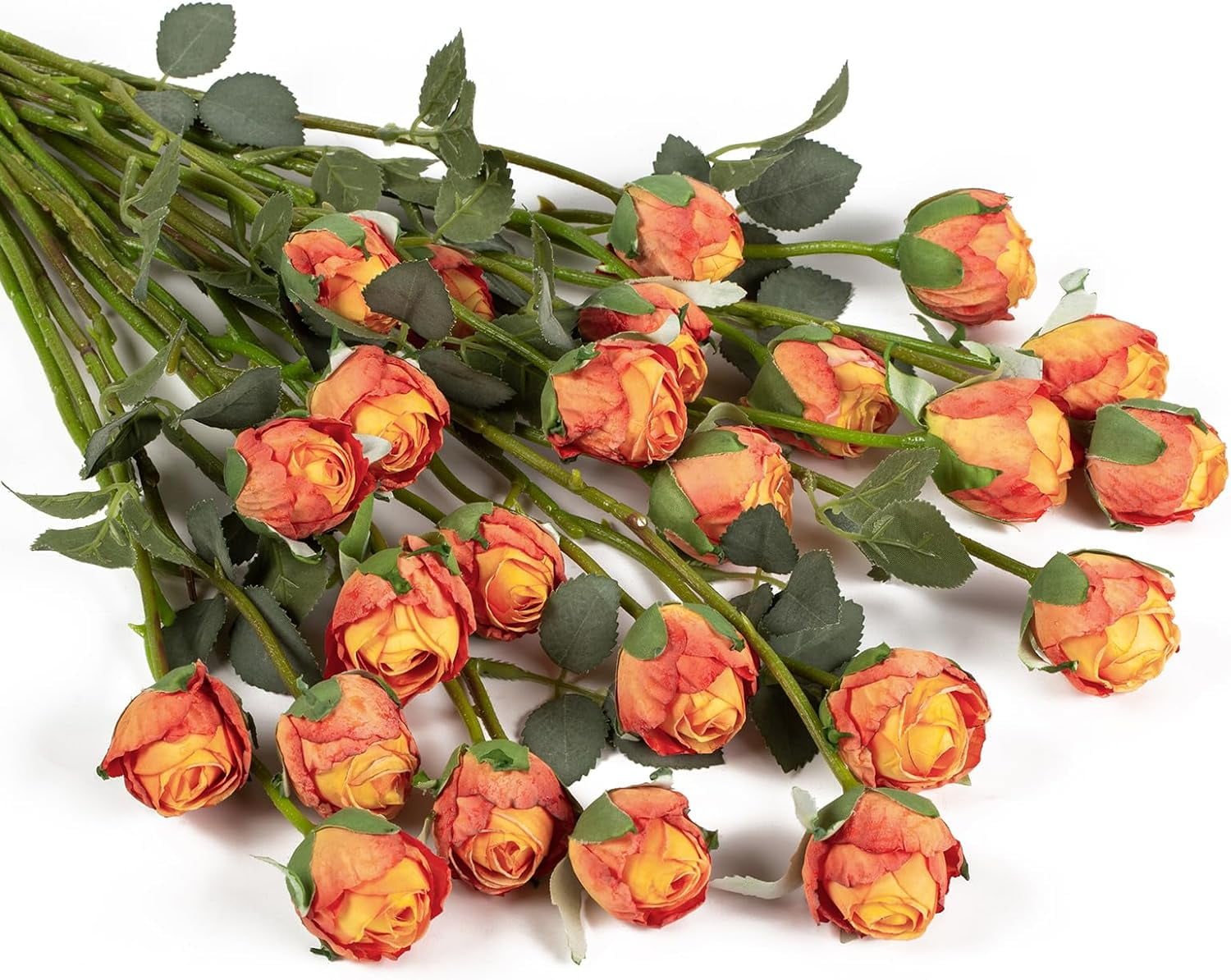 24pcs Artificial Vintage Roses Fake Silk Rose Flowers with Long Stem for DIY Bouquets Wedding Centerpiece Party Home Kitchen Decoration(Cream Pink)