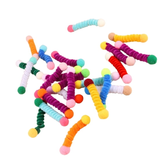 24pcs Assorted Cats Play Toy Spring Teaser With Plush Double Ended To Stimulate Hunting Instincts Safely