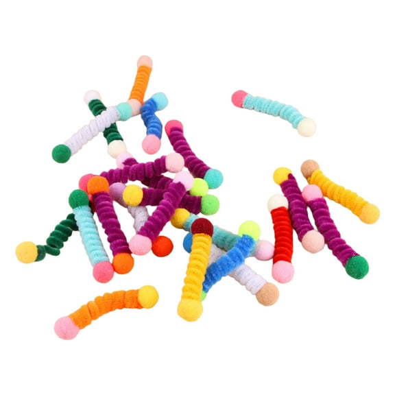 24pcs Assorted Cats Play Toy Spring Teaser With Plush Double Ended To Stimulate Hunting Instincts Safely