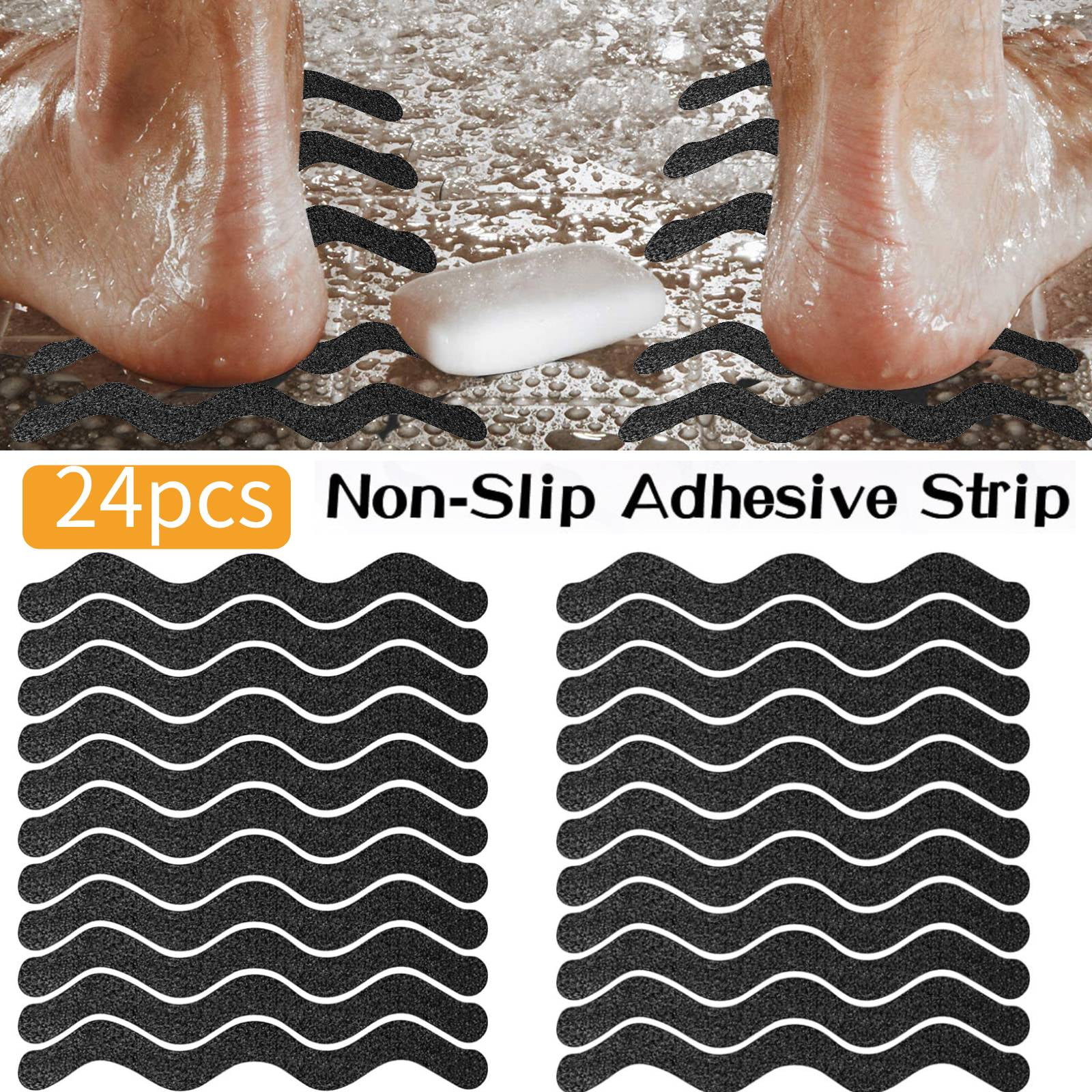24pcs Bathtub Stickers NonSlip, EEEkit Shower Safety Treads Adhesive