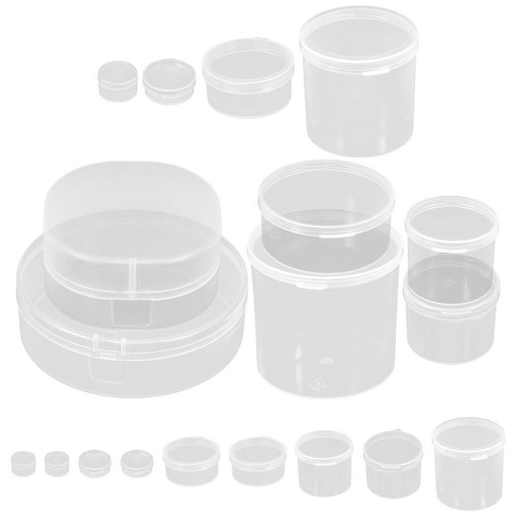 Transparent PP Bead Organizer Boxes for Storage Use with Lid Design 24pcs Small Craft Containers