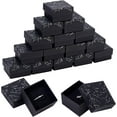 thumbnail image 1 of 24pcs Cardboard Jewelry Boxes 5.3x5.3cm Hot Stamping Jewelry Cardboard Boxes with Sponge Constellation Pattern Gift Packaging Boxes for Rings Pendants Earrings Necklaces Black, 1 of 1