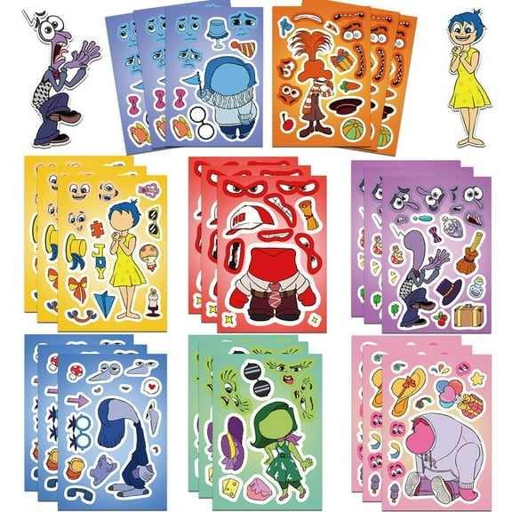 24pcs Cartoon characters Sticker, DIY Stickers for Party Decoration,Make Your Own Decals for Kids Teens Party Decoration, Reward, Decor for Laptop Phone Case