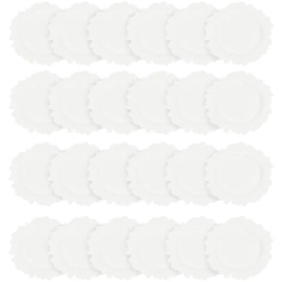 24pcs Charger Plates, 13 Inch Disposable Dinner Plates, Round Plastic Table Setting Decor, Underplates for Dinner, Bulk Disposable Charger Plates for Wedding Party Christmas Event (White)