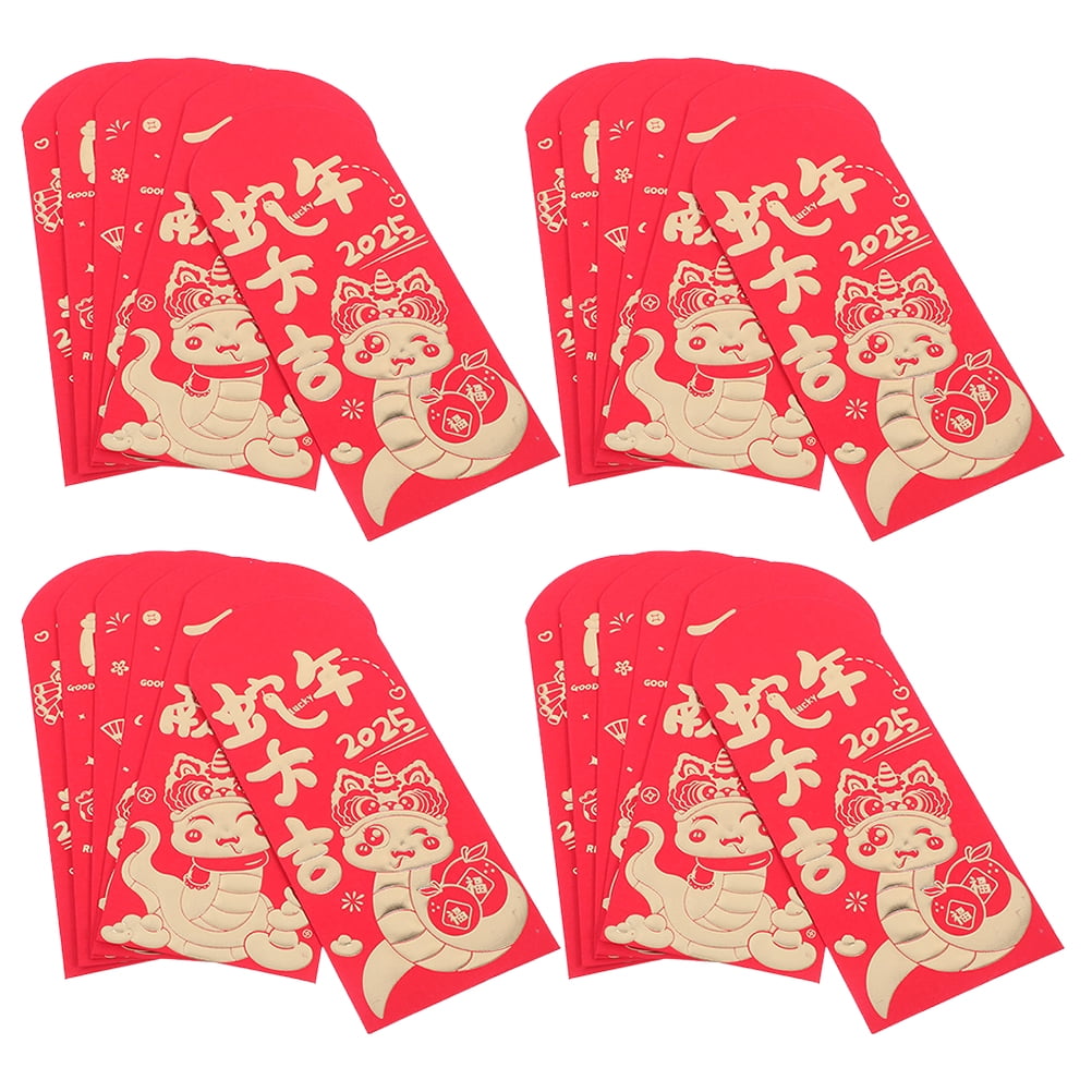 Whaline 48 Pack Chinese New Year Red Envelopes - 6 Designs With Gold Foil, Year Of The Snake 2025, 3.5x6.7 Inch - View #3