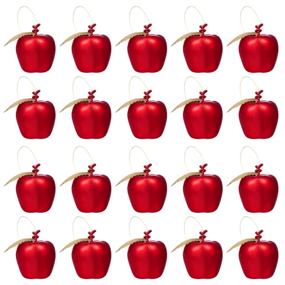 24pcs Christmas Apples Hanging Ornaments Simulation Apples Pendants -shaped Xmas Tree Ornaments