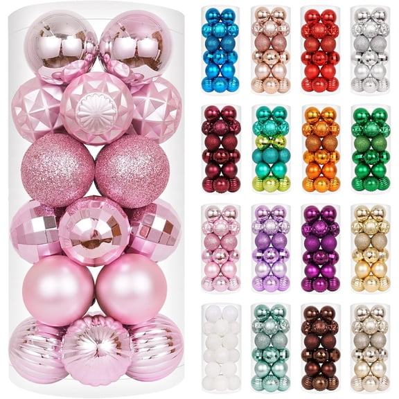 24pcs Christmas Ball Ornaments Shatterproof Christmas Ornaments Set Decorations for Xmas Tree Balls