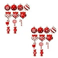thumbnail image 1 of 24pcs Christmas Candy Hanging Ornaments Wood Christmas Peppermint Lollipop Candy Cane Decorations Red White Tree Ornaments with Rope for Xmas Tree DIY Craft Party Favors, 1 of 7