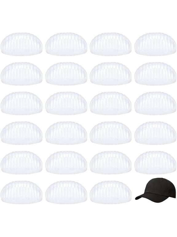 24pcs Clear Plastic Cap Insert Shaper - Baseball Cap Golf Hat Support Holder Clear DIY