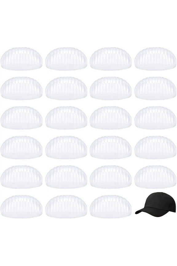 24pcs Clear Plastic Cap Insert Shaper - Baseball Cap Golf Hat Support Holder Clear DIY