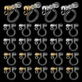 thumbnail image 1 of 24pcs Clip-on Earring Converter Components 2 Color U Shape Resin Earring Findings Clear Stainless Steel Stud Earrings with Loop for Ears DIY Dangle Earrings, 1 of 6