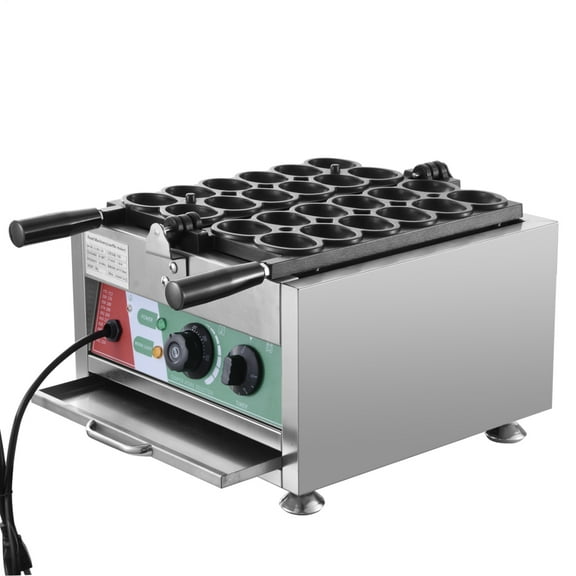 24pcs Commercial Waffle Ball Maker, Nonstick Electric Bubble Skewer Waffle Ball Machine with Time&Temp Control for Bakeries, Restaurants, Kiosks, Canteens