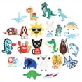 24pcs Cute Animal Iron on Patches Embroidered Motif Assorted Size