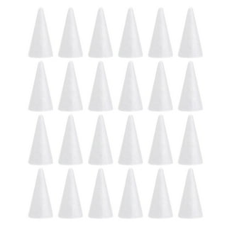 6-Pack Craft Foam Cones(3.7X11.7in), White Polystyrene Cone Shaped Foam,  Foam Tree Cones, for Arts and Crafts, Christmas Tree, School, Wedding