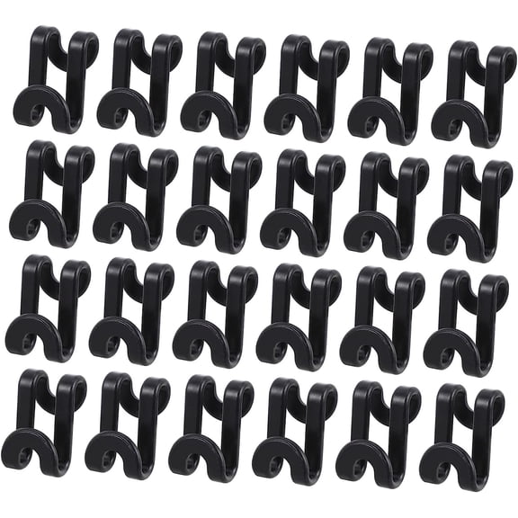 24pcs Double S-Shaped Hook Hanger Connector Closet Hangers for Clothes Plastic Hook Pant Hooks for Closet Metal Hanger Metal s Hooks Abs Black Clothes Hook Connection Hanger Metal