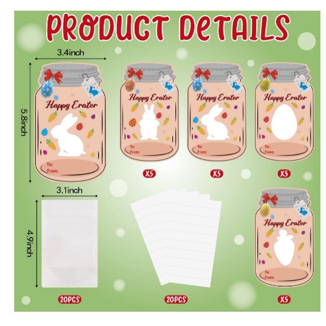 24pcs Easter Bottle Greeting Cards Children's Easter Class Exchange