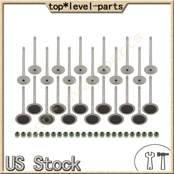 24pcs Engine Intake and Exhaust Valve Kit for Audi A4 A5 A6 A7 A8 Q5 Q7 3.0T Replaces 06E109601E, 06D109611X, 06D109611L