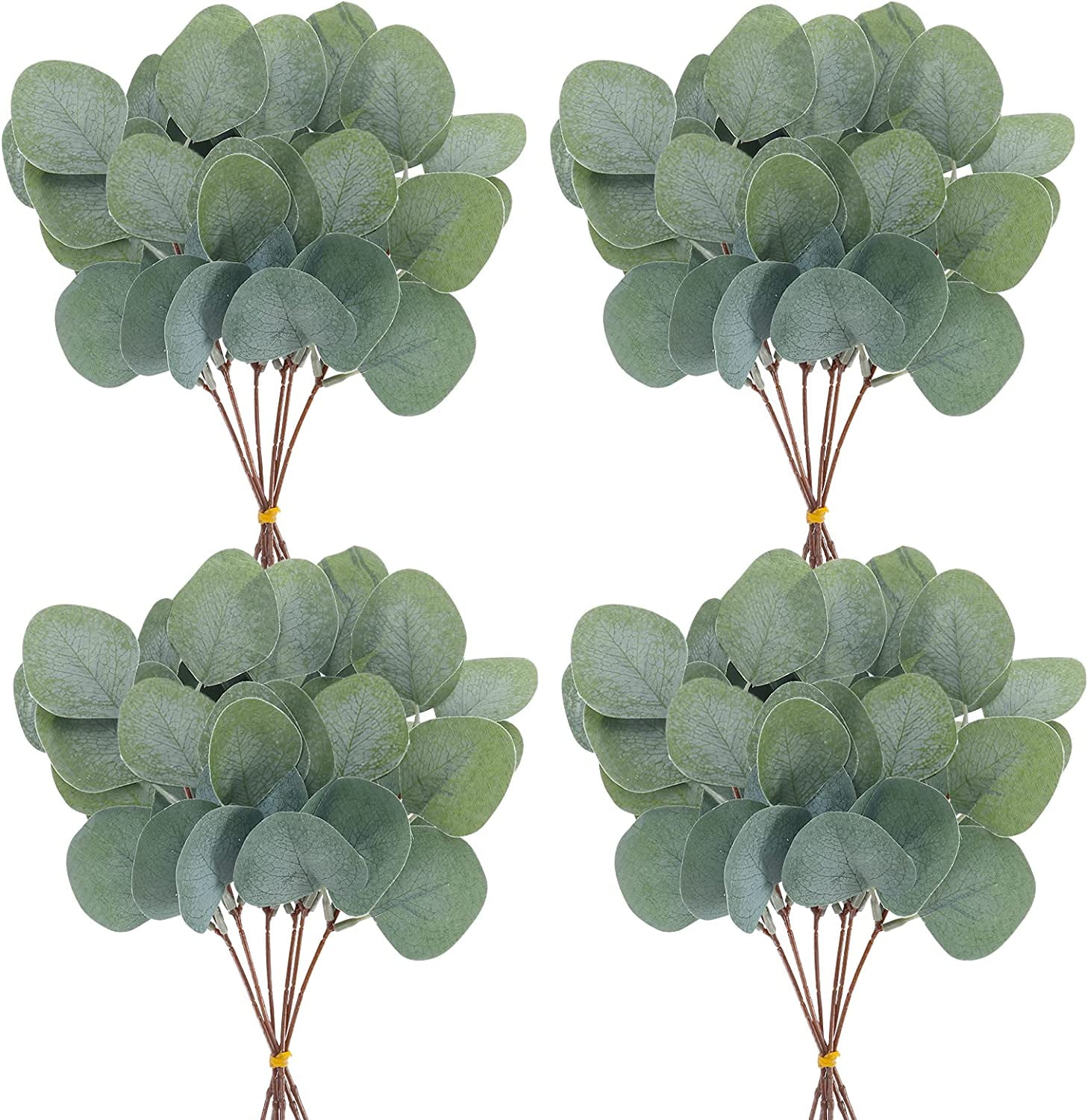 24pcs Eucalyptus Stems Bulk Silver Dollar Artificial Greenery Leaves