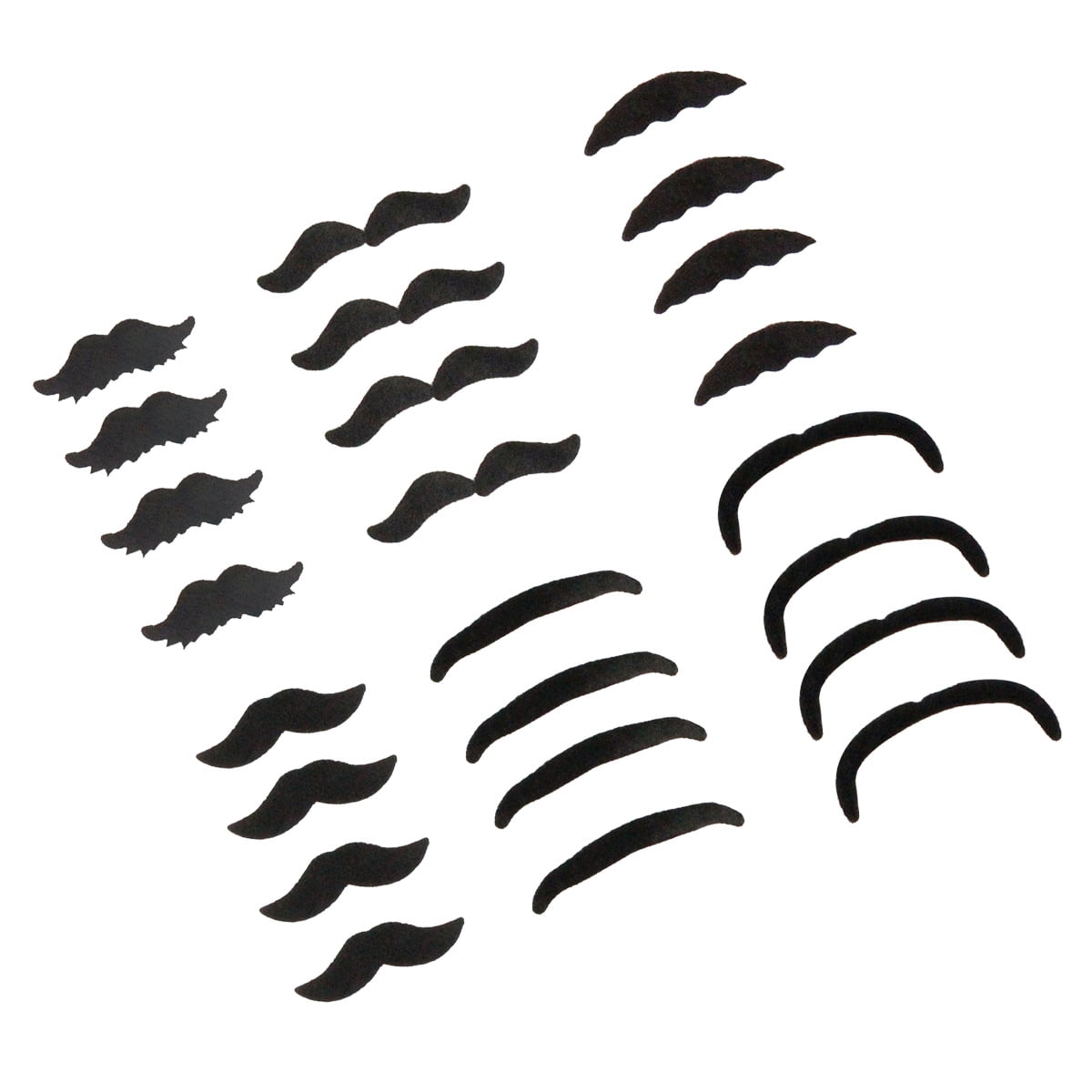 24pcs Fake Mustache Set Simulation Black Mustache Self Adhesive Mustache Costume Beards Props