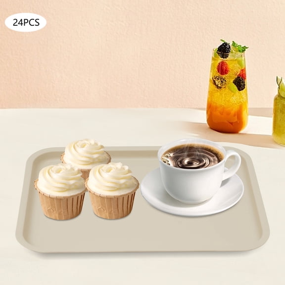24pcs Fast-Food-Tabletts, Rounded Corners Serviertabletts, Raised Bottom Cafeteria-Tabletts Used in Restaurants, Cafeterias, Kitchens, etc