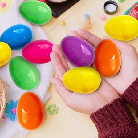 24pcs Fillable Easter Eggs 2.25'' Plastic Eggs Empty For Easter Egg Hunt, Halloween Party Favor, Multicolored Eggs
