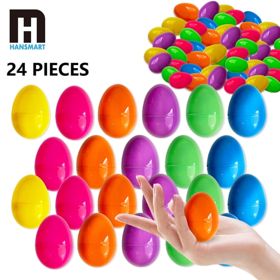 24pcs Fillable Easter Eggs 2.25'' Plastic Eggs Empty For Easter Egg Hunt, Halloween Party Favor, Multicolored Eggs